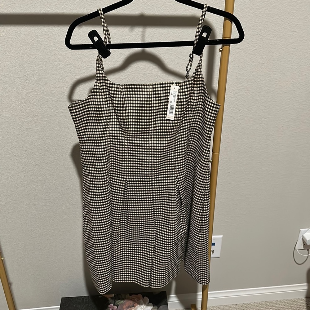 Rebecca Taylor Brown Tan Checkered Romper brand new with tags, Size 12
